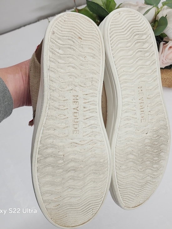 Hey Dude Beige Leopard Print Lace-Up Sneakers with Red Tabs - Picture 5 of 6